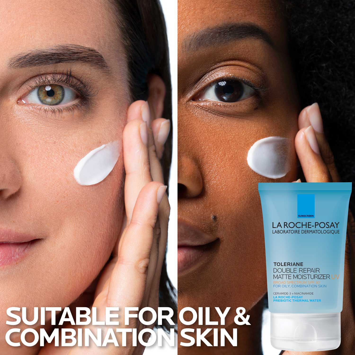 Toleriane Double Repair Matte Face Moisturizer SPF 30 for Oily Skin