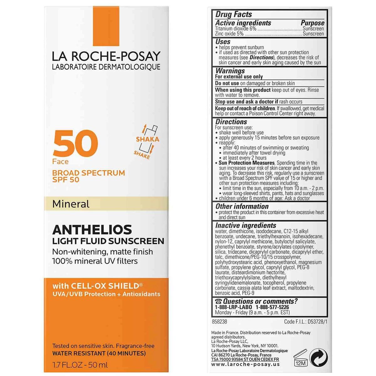 Anthelios Mineral Zinc Oxide Sunscreen SPF 50